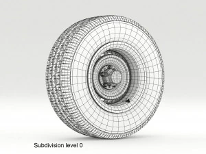 vintage wheel and tire 8 3D Model