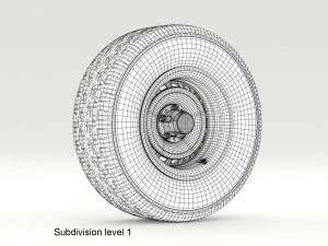 vintage wheel and tire 8 3D Model