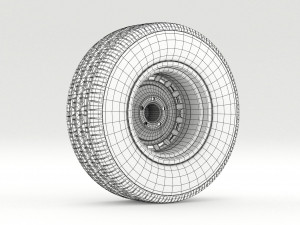 vintage wheel and tire 8 3D मॉडल