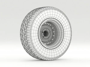 vintage wheel and tire 8 3D Model