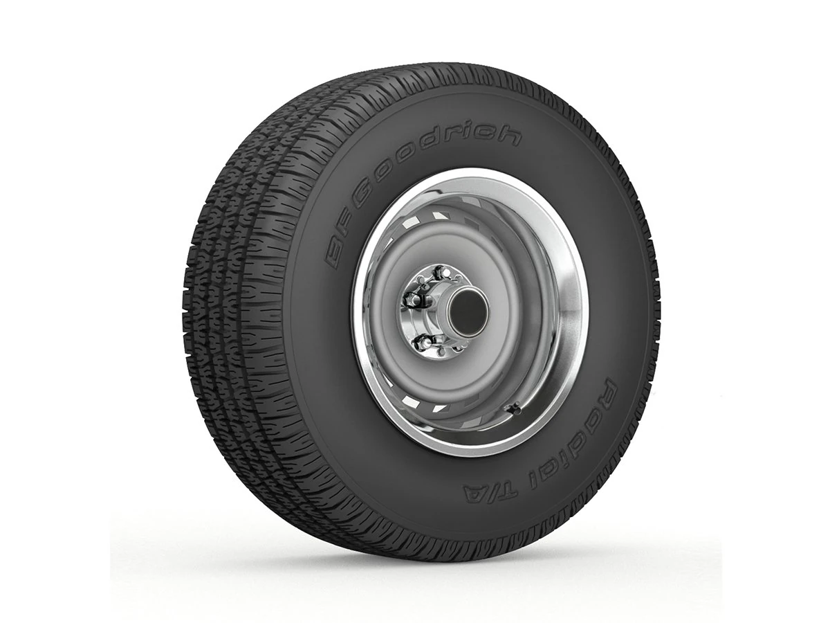 vintage wheel and tire 8 3D Model .c4d .max .obj .3ds .fbx .stl .blend 