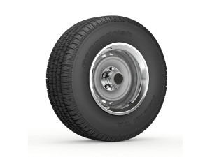 vintage wheel and tire 8 3D Model