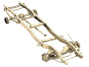 pickup truck chassis 2wd 3D मॉडल