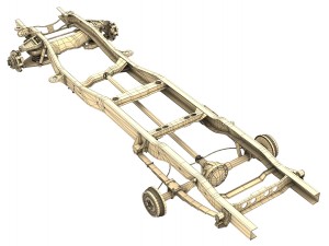 pickup truck chassis 2wd 3D मॉडल
