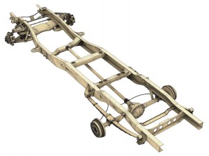 pickup truck chassis 2wd 3D मॉडल