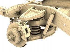 pickup truck chassis 2wd 3D मॉडल