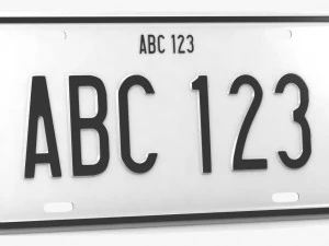 car license plate 3D Model