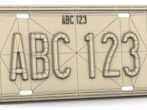 car license plate 3D-Modell