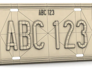 car license plate 3D Model
