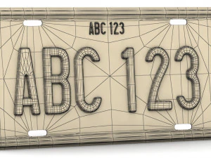 car license plate 3D Model