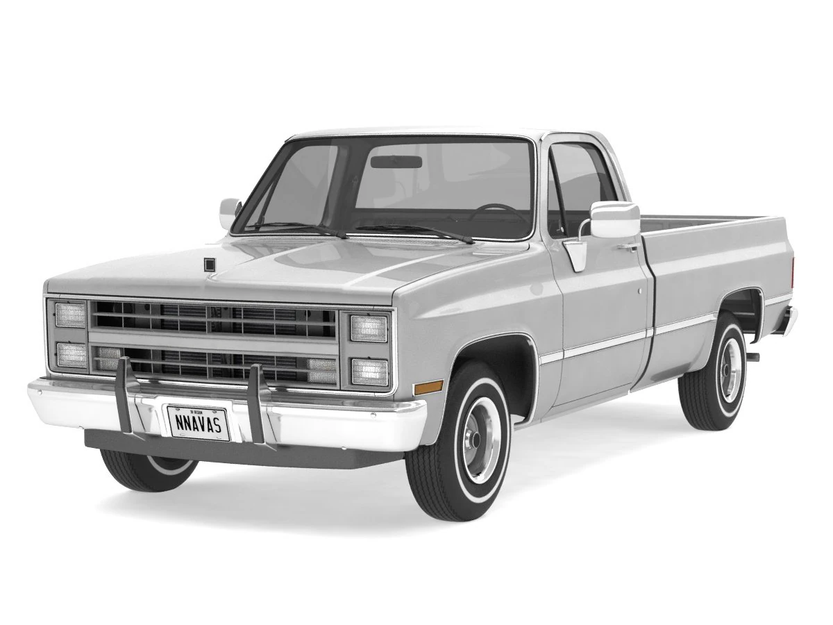 generic pickup truck 1 3D Model .c4d .max .obj .3ds .fbx .stl .blend 