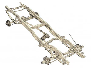 pickup truck chassis 4wd 3D Model