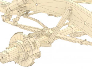 pickup truck chassis 4wd 3D Model