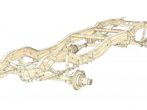 pickup truck chassis 4wd 3D Model