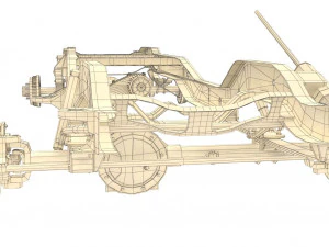 pickup truck chassis 4wd 3D Model