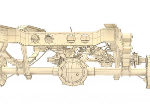 pickup truck chassis 4wd 3D Model