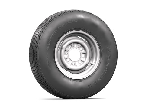 Vintage wheel and tire 11 3D Model