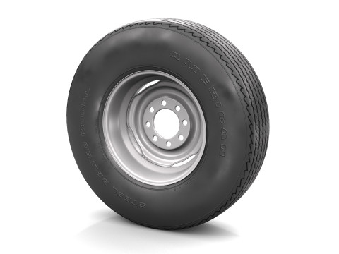 Vintage wheel and tire 11 3D Model