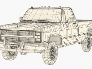 Generic pickup truck 4 Model 3D