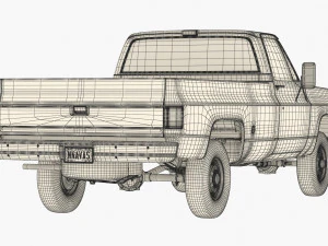 Generic pickup truck 7 3D Model