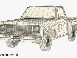 generic step side pickup truck 10 3D Model