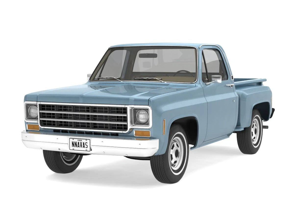 generic step side pickup truck 10 3D Model .c4d .max .obj .3ds .fbx .stl .blend 