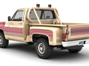 generic 4wd stepside pickup truck 11 Model 3D