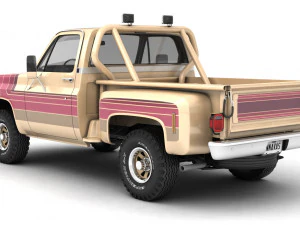 generic 4wd stepside pickup truck 11 3D Model