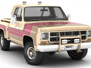 generic 4wd stepside pickup truck 11 Model 3D