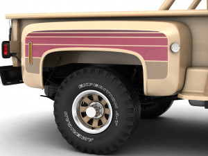 generic 4wd stepside pickup truck 11 Model 3D