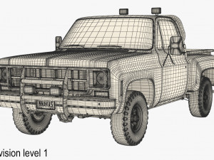 generic 4wd stepside pickup truck 11 Model 3D