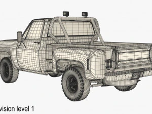 generic 4wd stepside pickup truck 11 3D Model