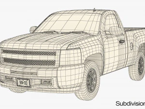 Generic pickup truck 13 3D Model