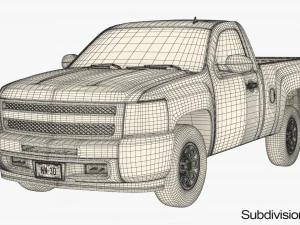 Generic pickup truck 13 3D Model
