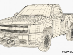 Generic pickup truck 14 Model 3D