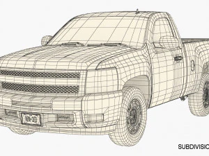 Generic pickup truck 14 3D Model