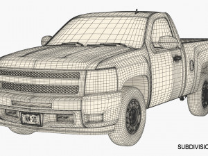 Generic pickup truck 14 Model 3D