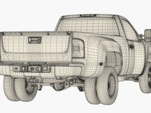 Generic dually pickup truck 16 3D Model