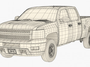 Generic crew cab pickup truck 17 3D Model