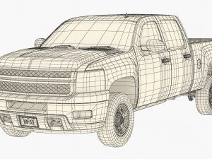 Generic crew cab pickup truck 17 3D Model