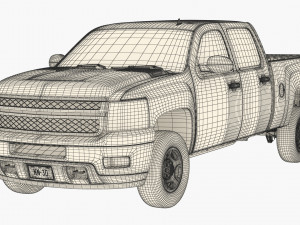 Generic crew cab pickup truck 17 3D Model