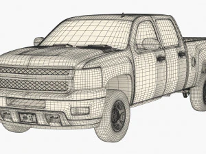 Generic crew cab pickup truck 17 3D Model