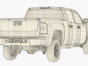 Generic crew cab pickup truck 17 3D Model