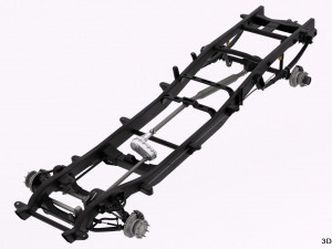 dually pickup truck chassis 4wd ifs Model 3D