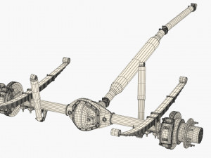 dually axle and driveshaft Modello 3D