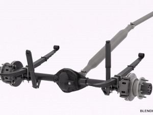 dually axle and driveshaft Modello 3D