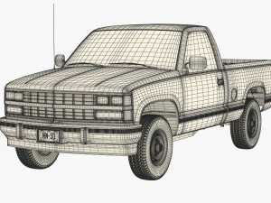 Generic pickup truck 21 3D Model