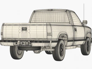 Generic pickup truck 21 3D Model