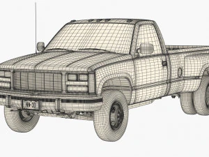 Generic pickup truck 24 3D Model
