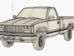Generic pickup truck 23 3D Model